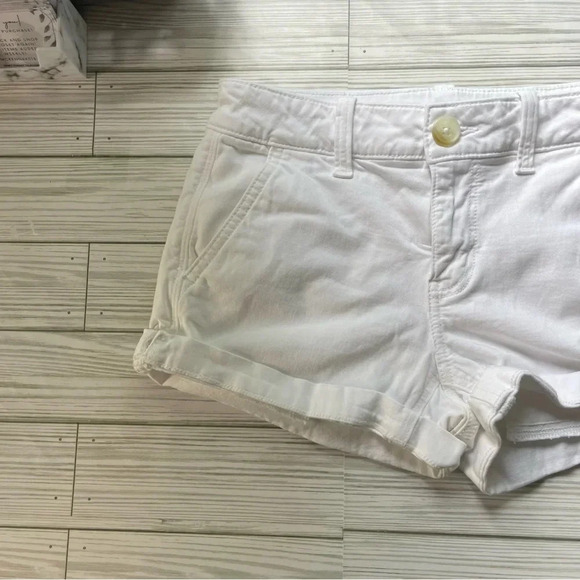 American eagle white midi shorts women’s size 00 - Picture 3 of 9